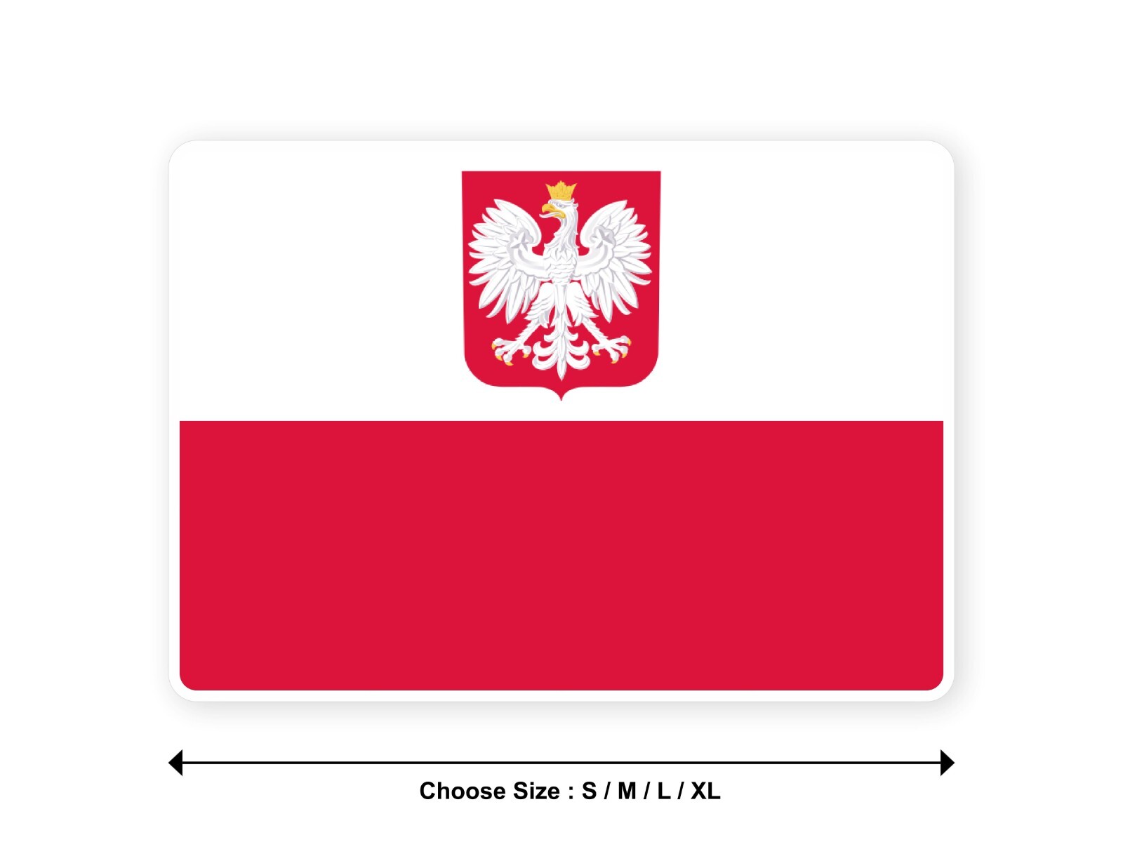 Sticker flag POLAND WITH COAT polish eagle 3,9′′(S) -11′′(XL) decal
