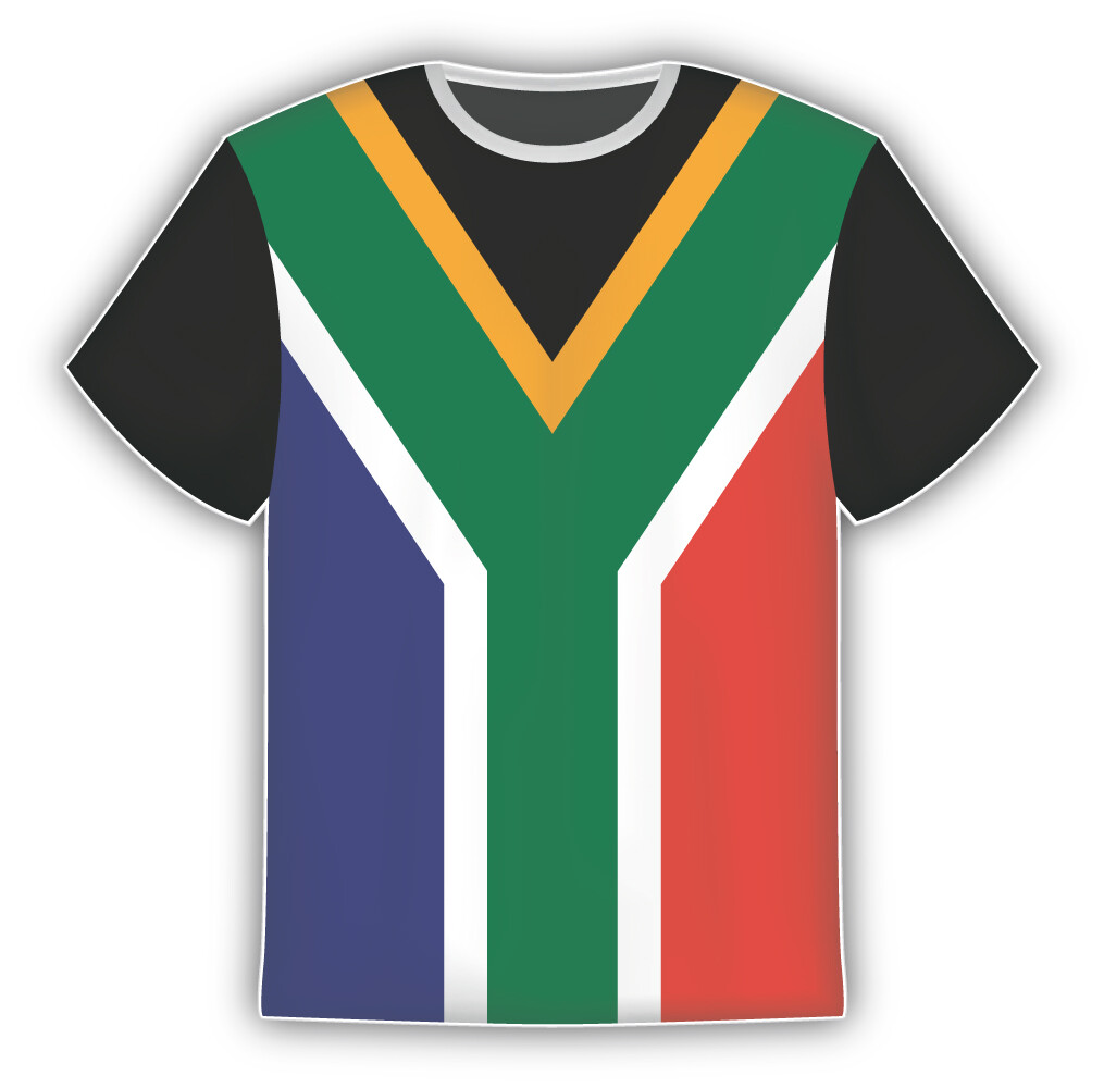 South Africa Flag Sticker In The Form Of T Shirt Vinyl Sticker Decal