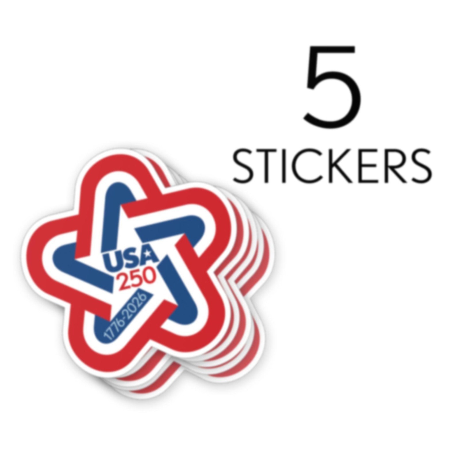 USA Stickers – Mod Star Design – America, Semiquincentennial, 250 Freedom
