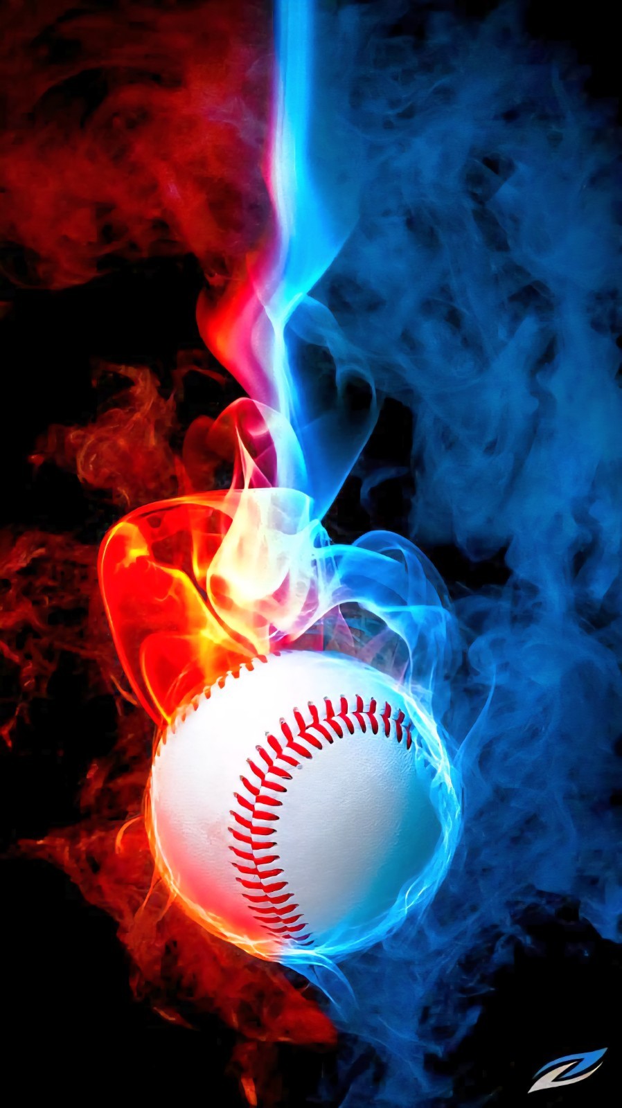 Baseball Card Skin for Credit/Debit Card – Blue Red Fire Chip Sticker