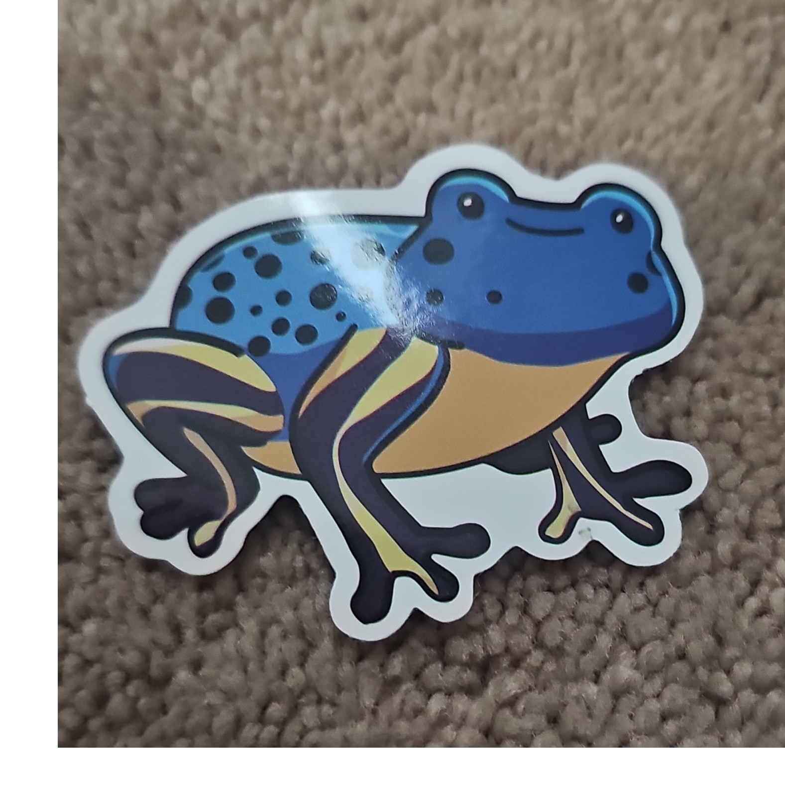 Blue Yellow Black Tree Frog Cartoon Vinyl Sticker for Wall Window Laptop Car