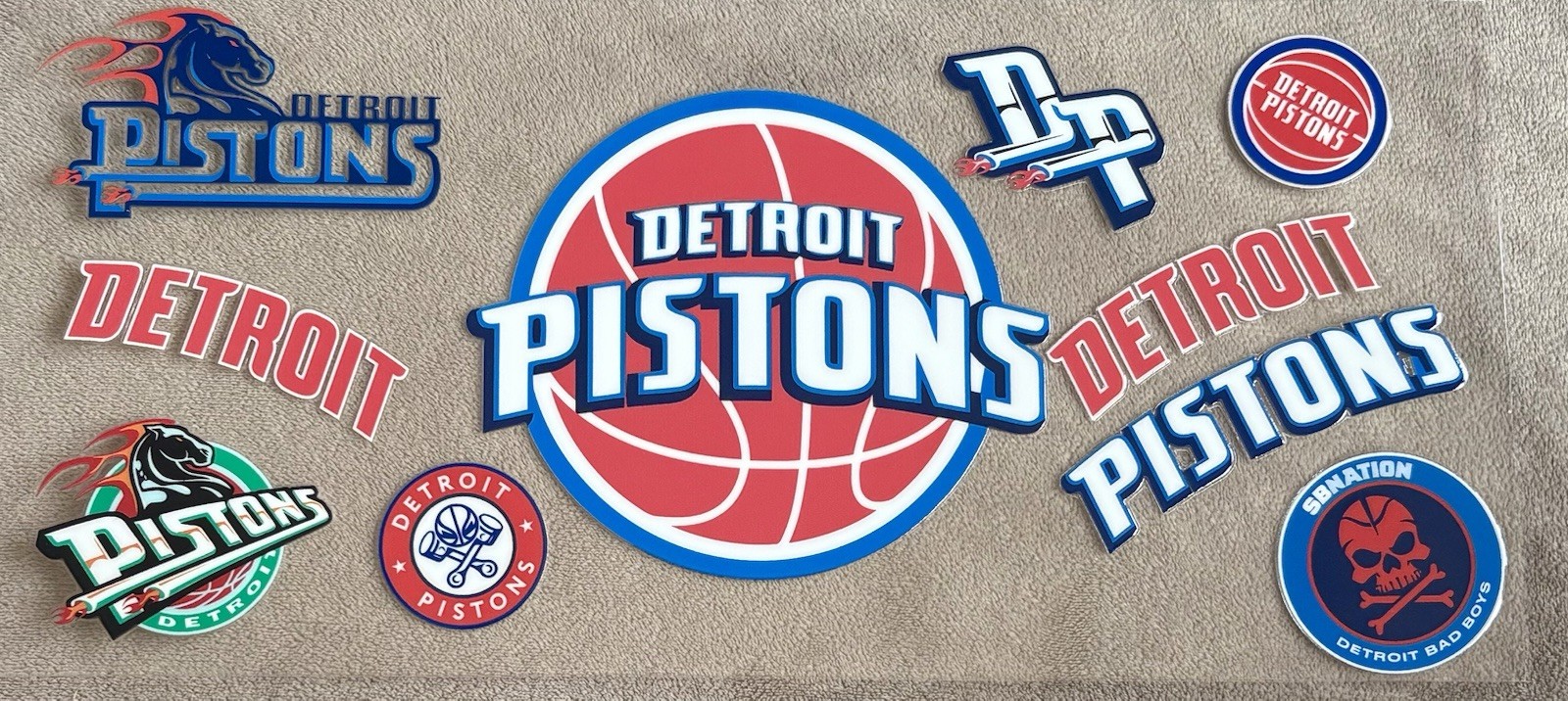 DETROIT Basketball Team UV DTF Vinyl Transfer Sticker Cup Wrap DIY Bottles