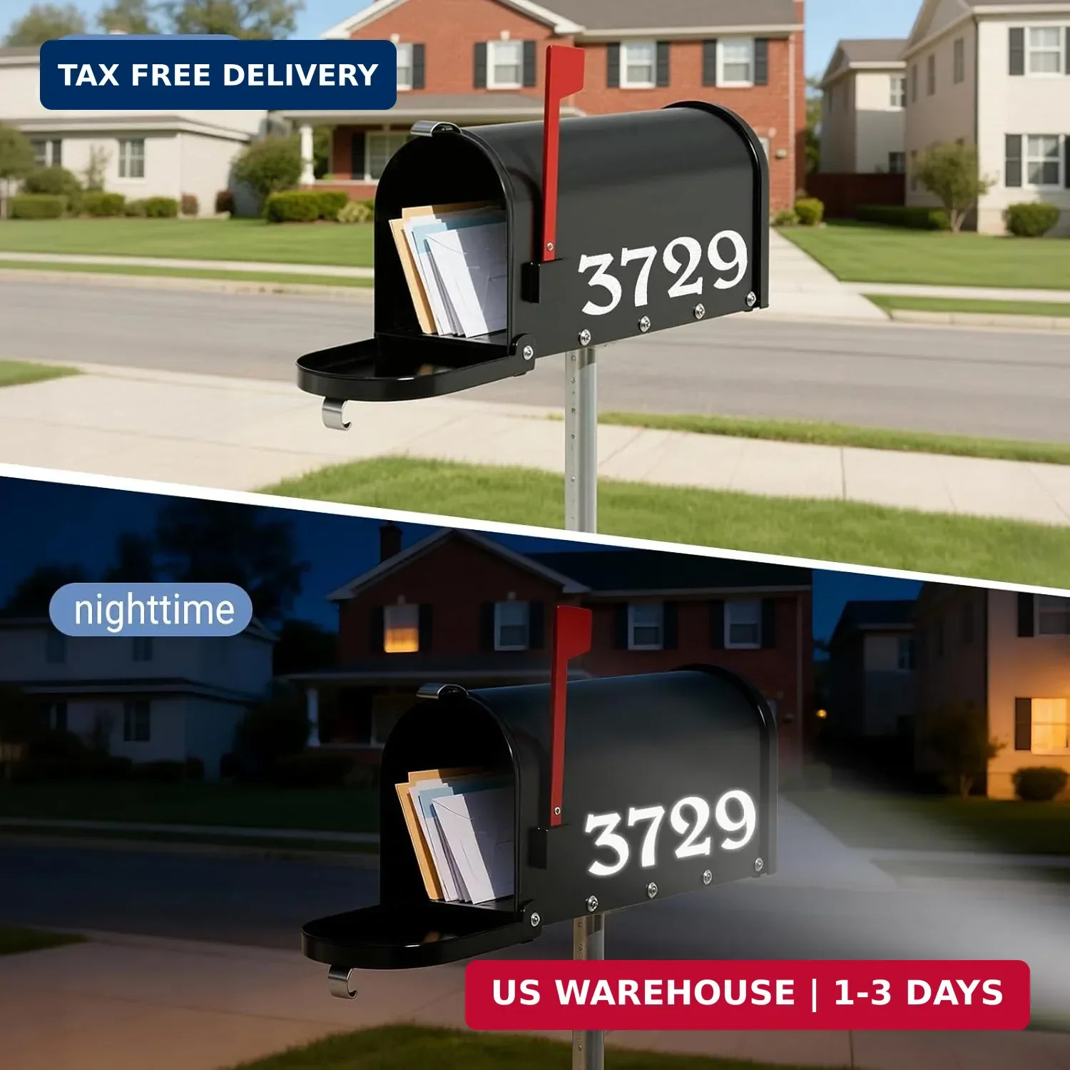 6" Reflective Mailbox Numbers Sticker Decal Die Cut Elegant Style Vinyl Number S