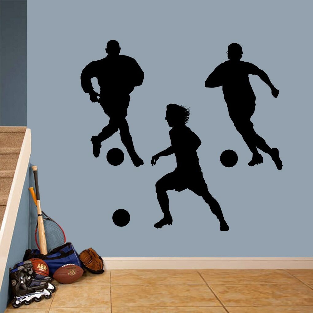 Soccer Players Wall Decal Set – Sports, Teams, Athletes, Bedroom, Locker Room