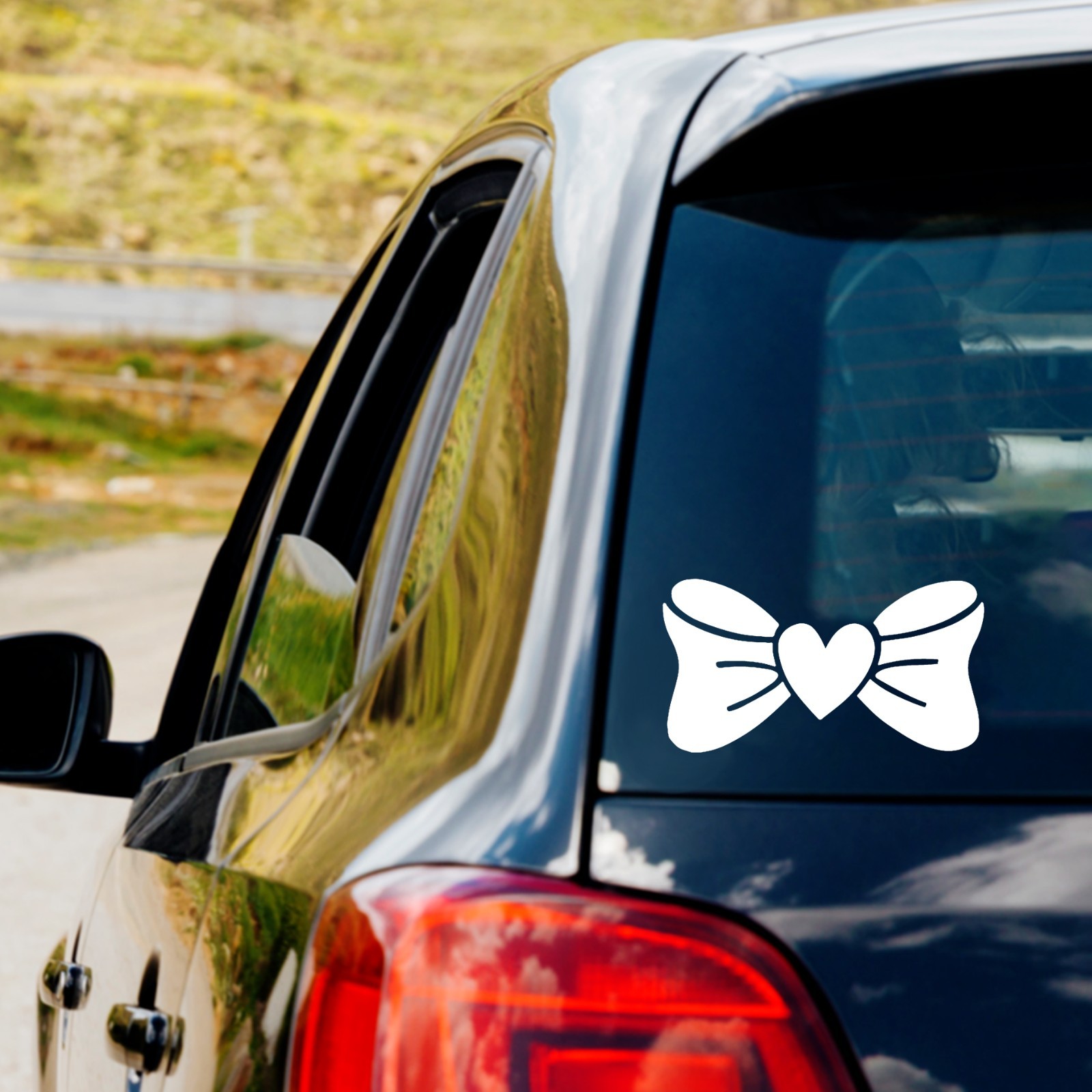 Cute Bow Heart Vinyl Decal Sticker Car Truck Window Laptop Water Bottle Mug
