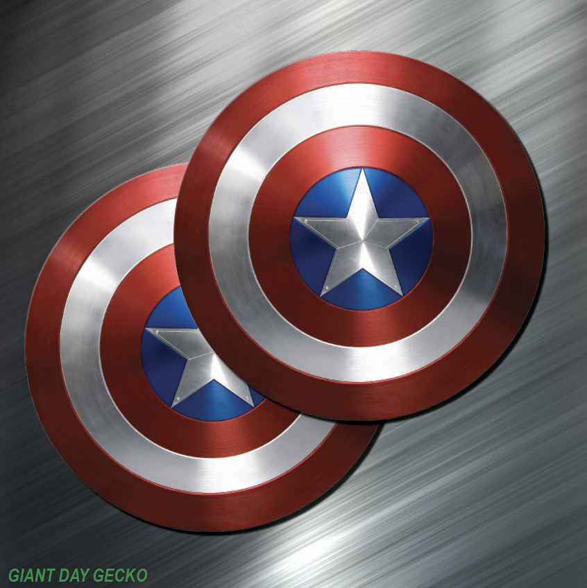 (2) Captain America car Laptop Wall Sticker Decal Avengers End game Shield USA