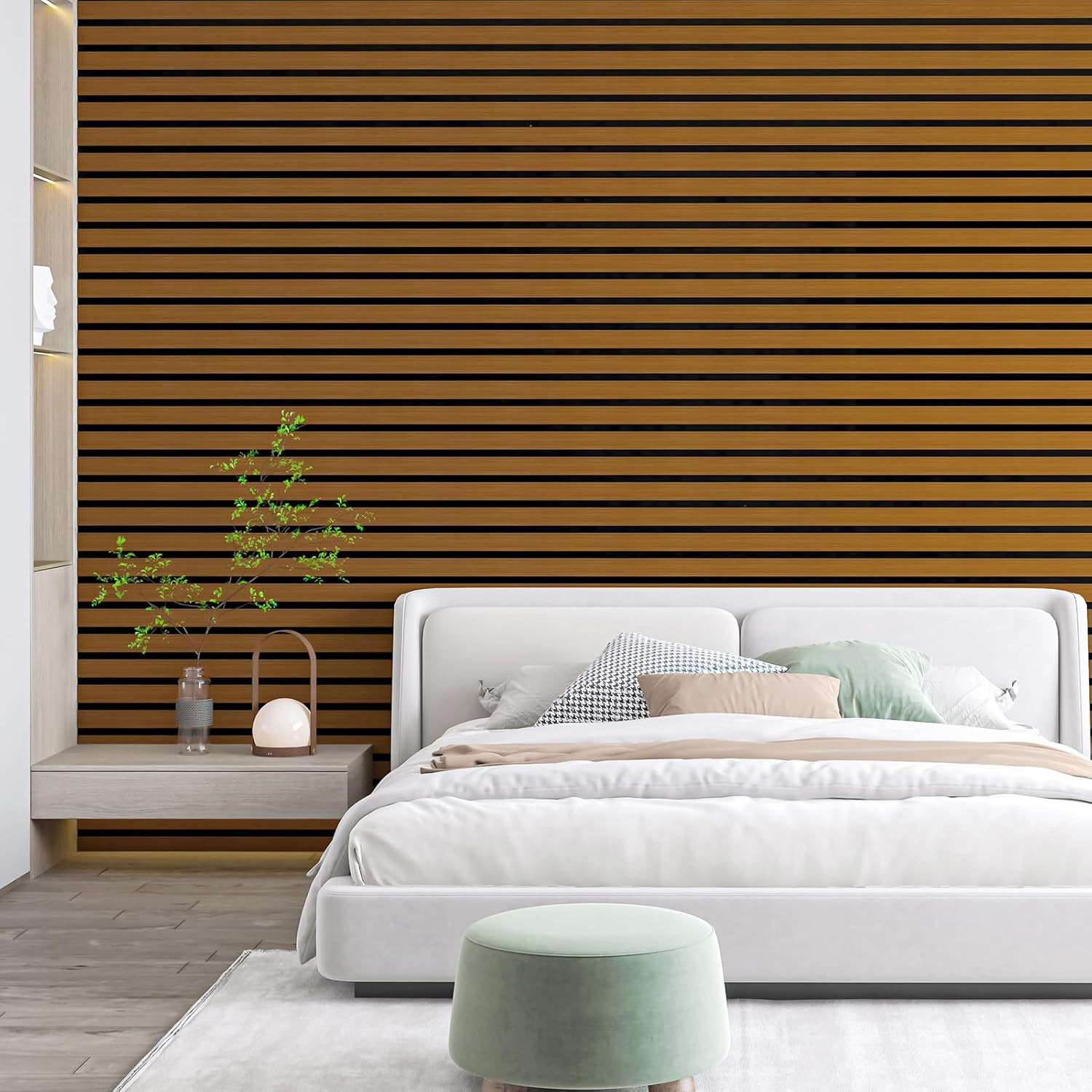 4-Pack Glue-On Six-Grid Wainscoting Panel for Interior Wall Decor – 104 X 12 Inc