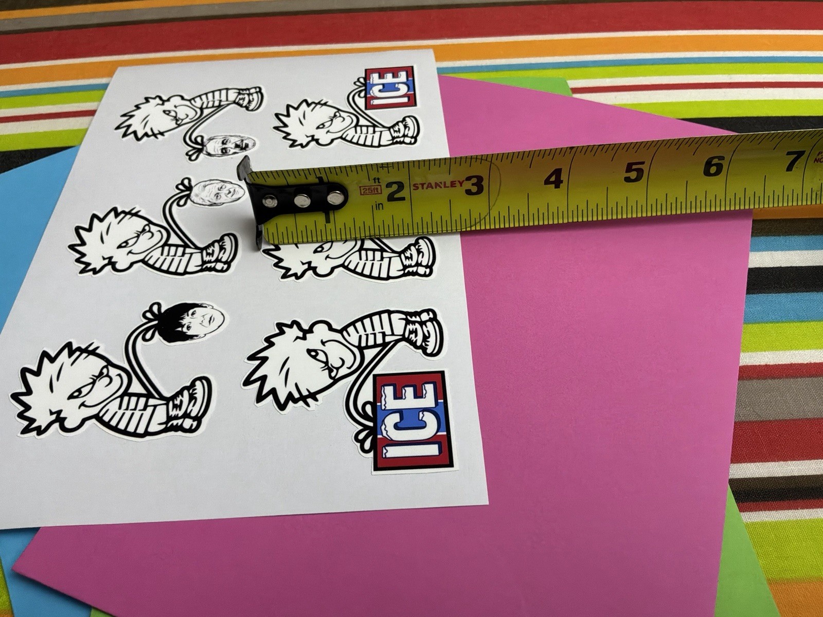 Decals Calvin Peeing On ICE, Pissing On Epstein, Maxwell, Clinton Pre-Cut Vinyl