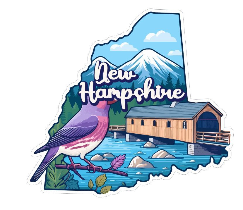 New Hampshire Sticker Stickers A255