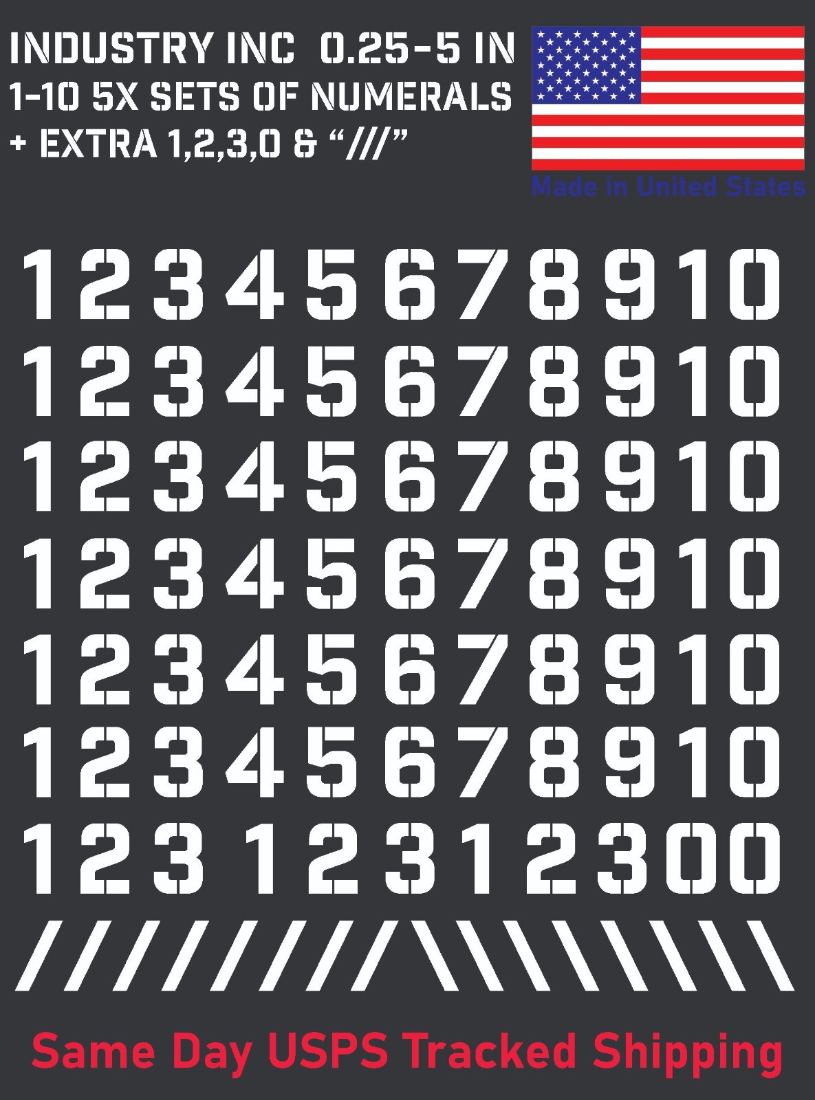 5X 0-10 Industry Inc Vin Decal Sticker Numbers – for Mailbox, Address, Shop