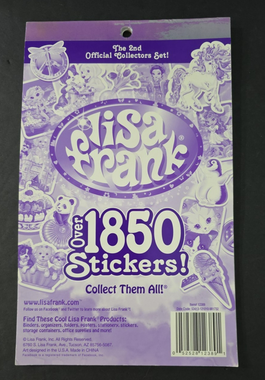 New Complete LISA FRANK The 2nd Official Collectors Set 1,850 Stickers Book