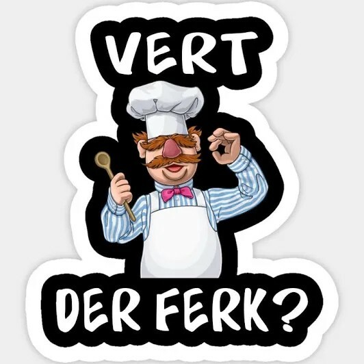 5-pack funny swedish chef vert der ferk vinyl 3" Sticker Waterproof