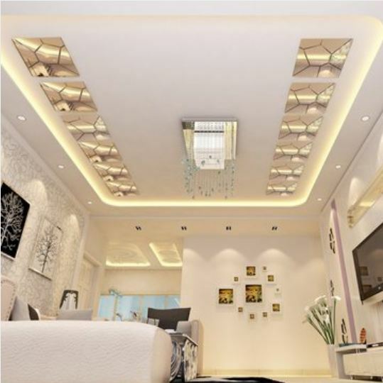 18*18cm 3D Acrylic Modern Mirror Decal Art Mural Wall Sticker Home Decor