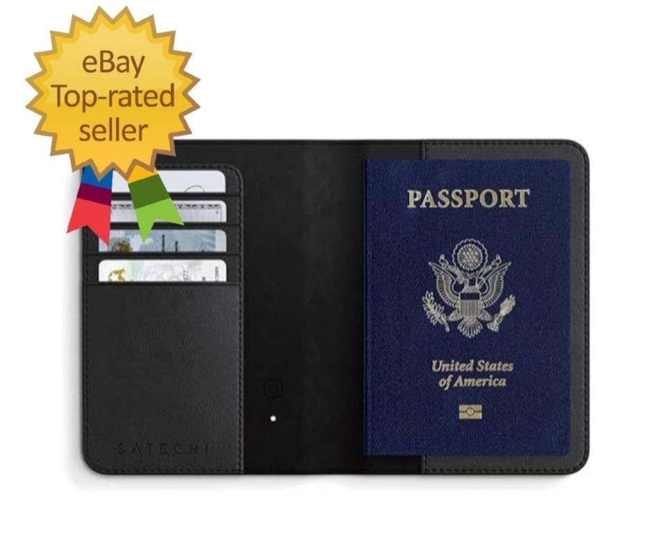 Passport Holder for Travel with Find My, Passport Cover with 4 Card Holder, Wire