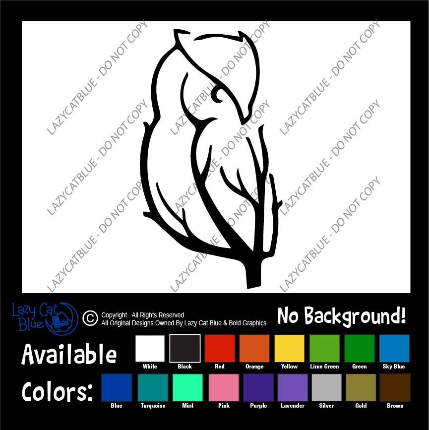 Owl Branches Decal Sticker Car Decor Wildlife Bird Owls Tree Pet Wise Woods Life