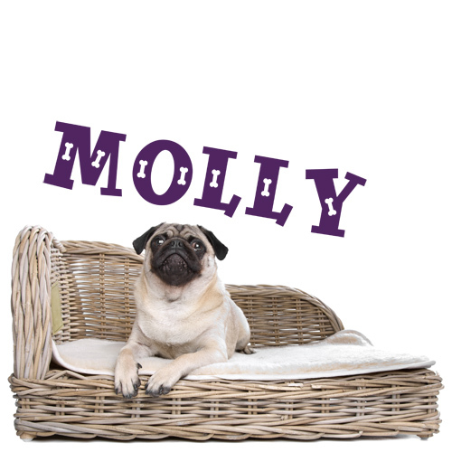CUSTOM DOG NAME VINYL WALL DECAL STICKER ART-REMOVABLE WORDS HOME DECOR-MURAL