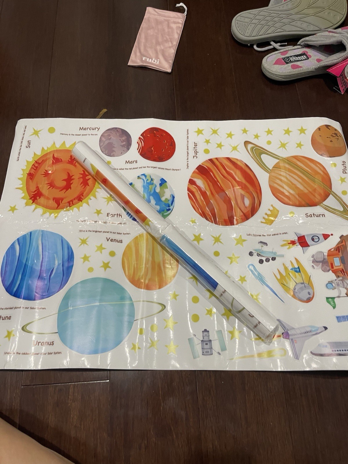 2pcs Solar System Posters Outer Space Poster For Kids Children Boys & Girls