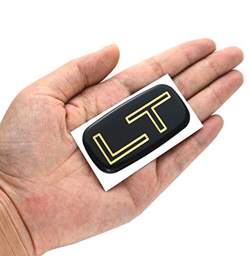 1pcs Lt Badge Emblem Sticker Replacement for Chevrolet Silverado Gold/Black