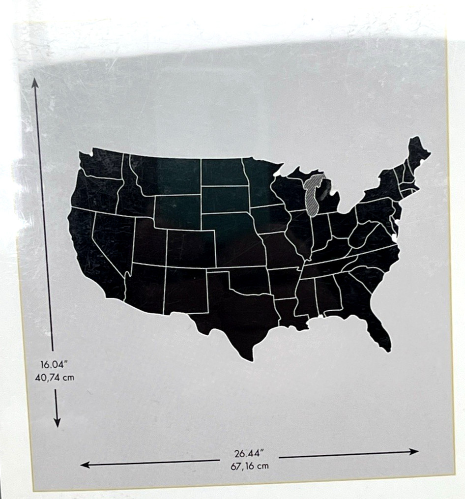 RoomMates Giant Wall Decals United States Map Chalk Board w/ Chalk Peel & Stick