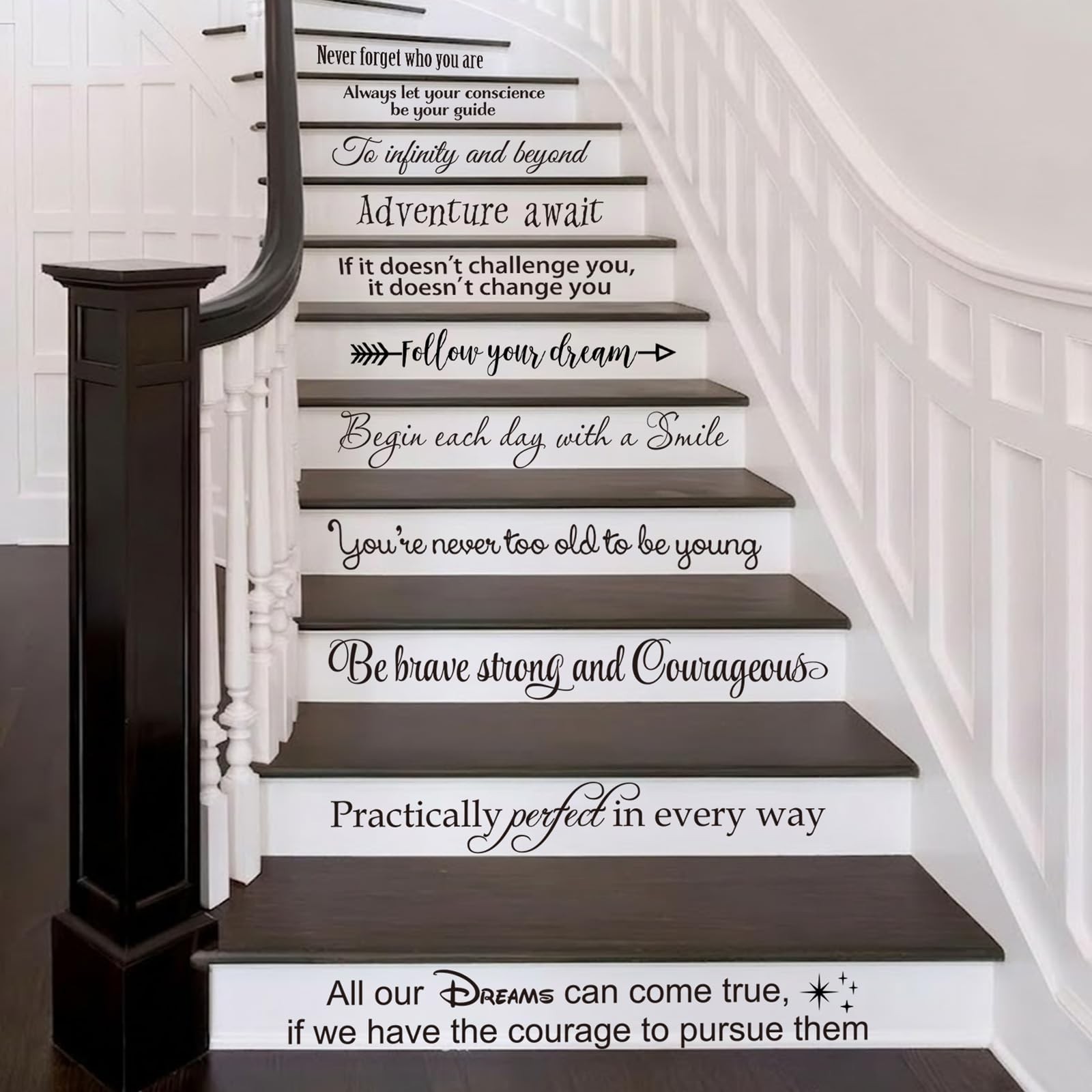 Stairway Decals Die Cut Inspirational Quotes Vinyl Wall Sticker for Stairs St…