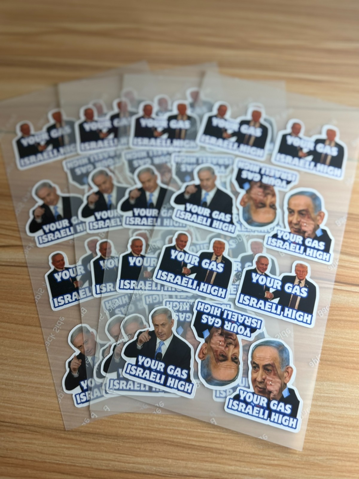 Your Gas Israeli High Stickers Bibi Trump 50pc Mixed Political Vinyl Decals 1.5"