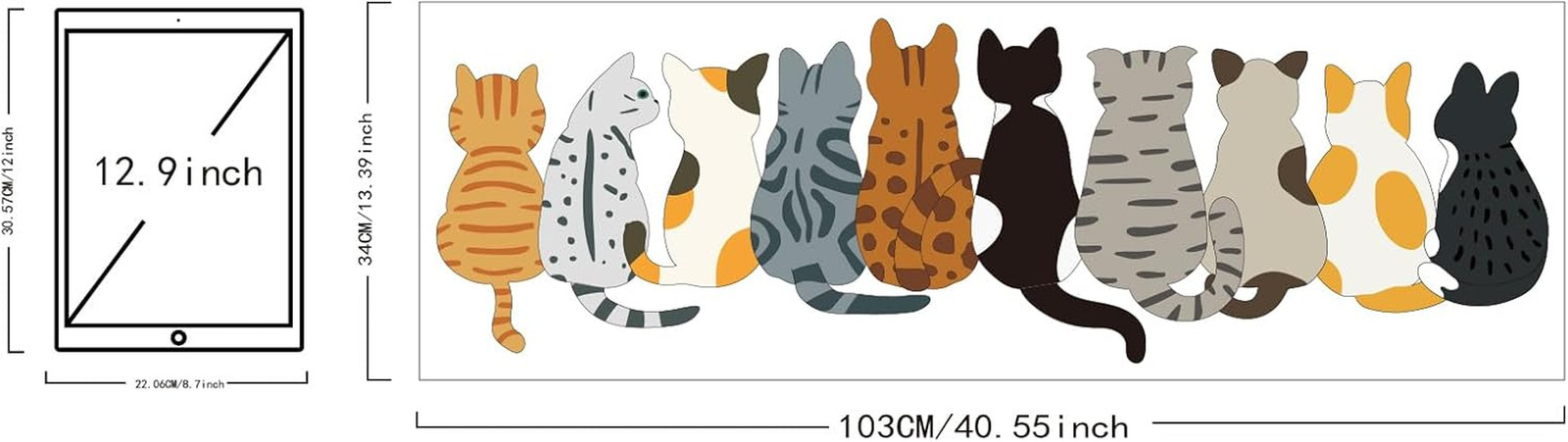 Cat Wall Decals Stickers Removable Bathroom Wall Art Decor Peel and Stick Mur…