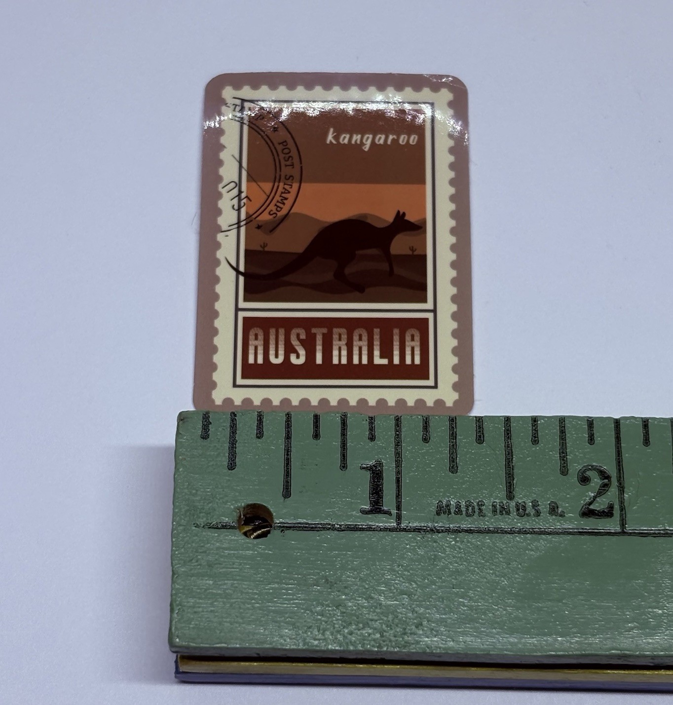 Australia Kangaroo Art Postage Stamp Novelty Sticker Vinyl Decal Travel Tour Tc9