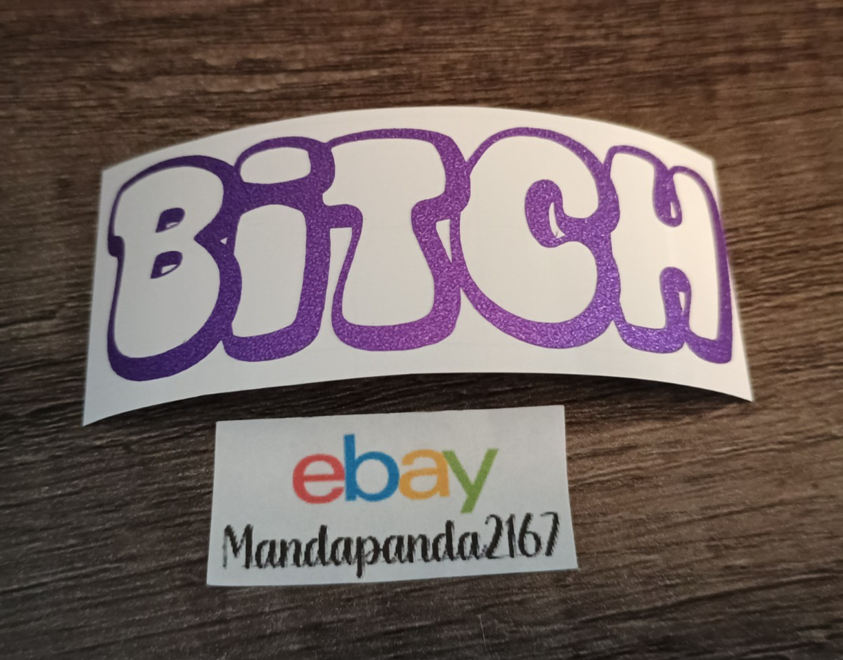 3" x 1" Purple Bitch Decal – Shimmer Permanent Vinyl – Sparkly – Glittery – Cute