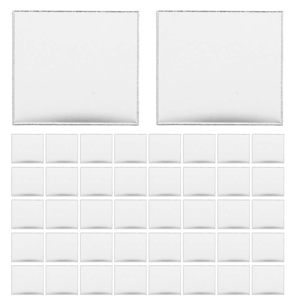 200 Pcs Mosaic Mirror Sticker Small Square Tiles Miniature Craft Mirrors