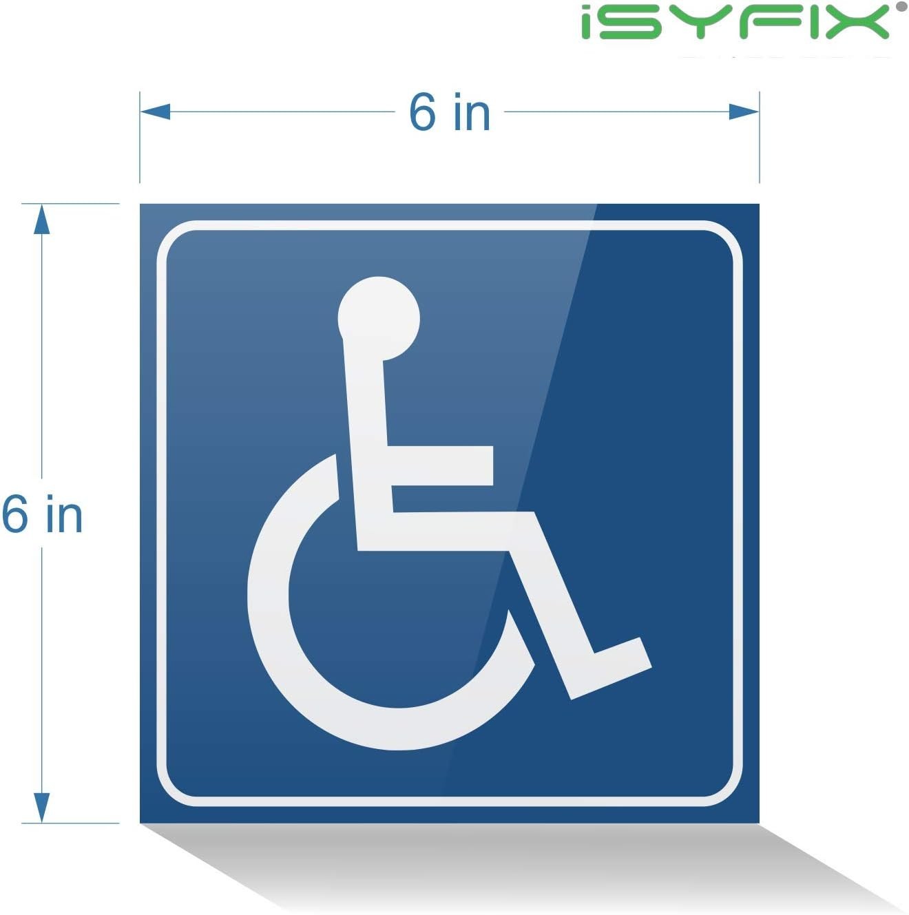 Handicap Signs Stickers Decal Symbol – 4 pack, 6×6 inch – ADA Compliant – Dis…