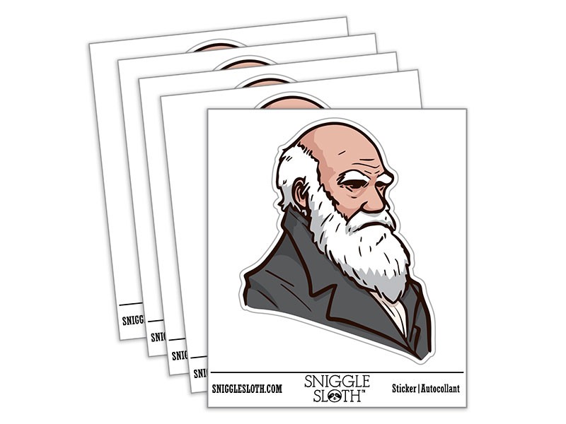 Charles Darwin Evolution Biology Historical Figure Vinyl Sticker Set – 5 Pack