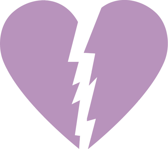 Broken Heart Love Multiple Colors Die Cut Vinyl Decal Made in USA