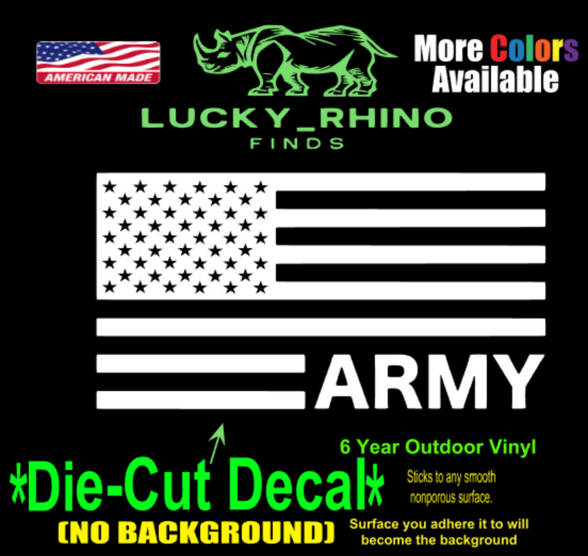 US Army Flag Decal Sticker Military Soldier Vet Support Window Bumper gift