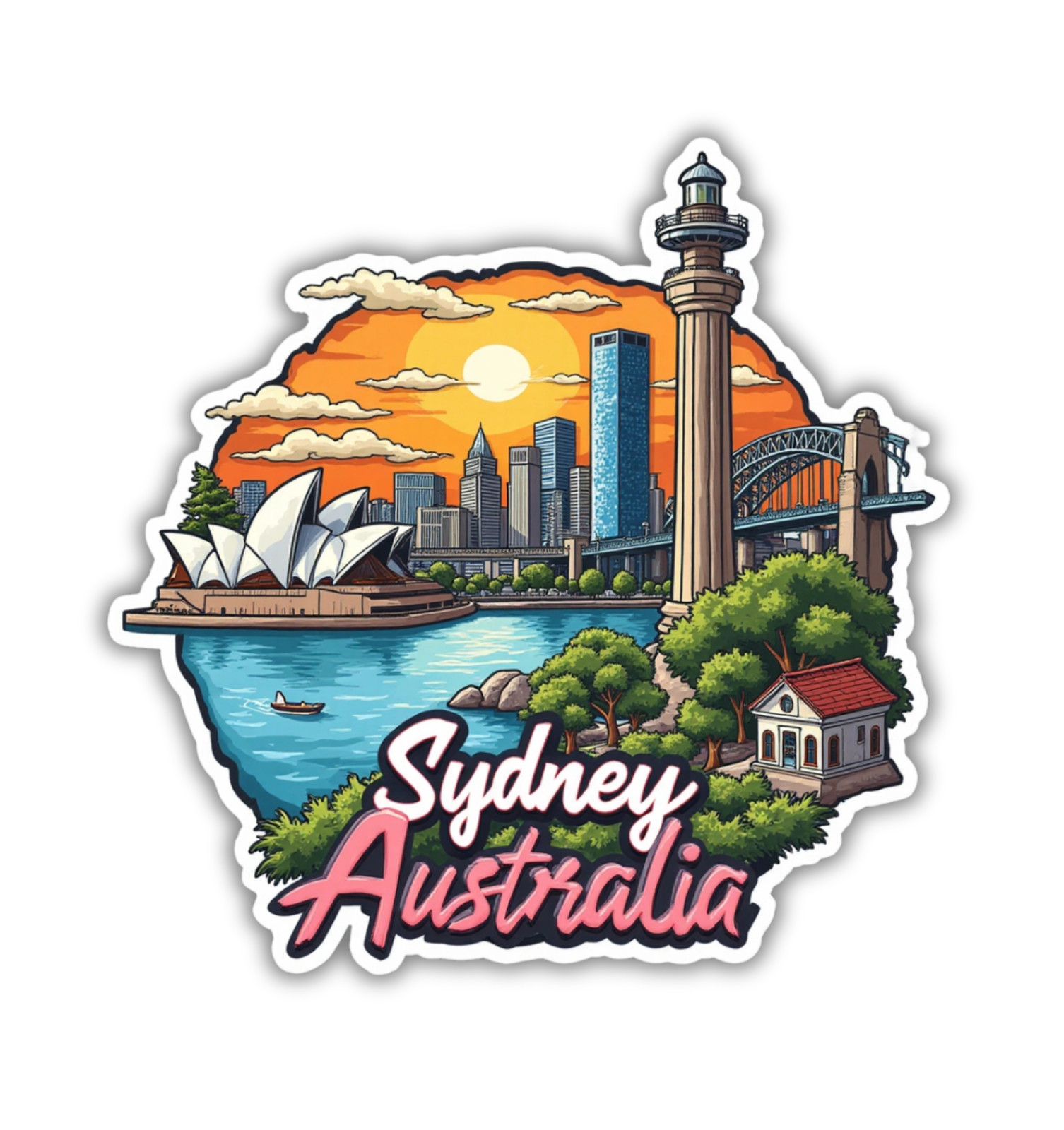 Sydney Australia Fridge Magnet or Laptop Sticker