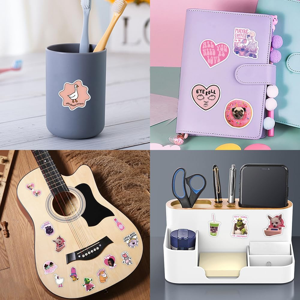 110 PCS Pink Funny Stickers for Adults, Meme Stickers for Women Teens