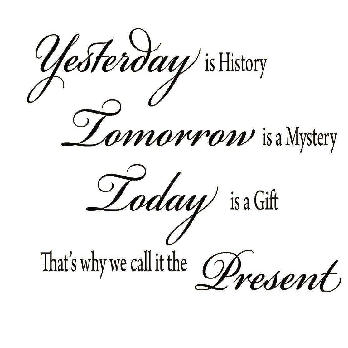 Yesterday is History, Tomorrow is a Mystery Vinyl Wall Decal VWAQ – Version 1