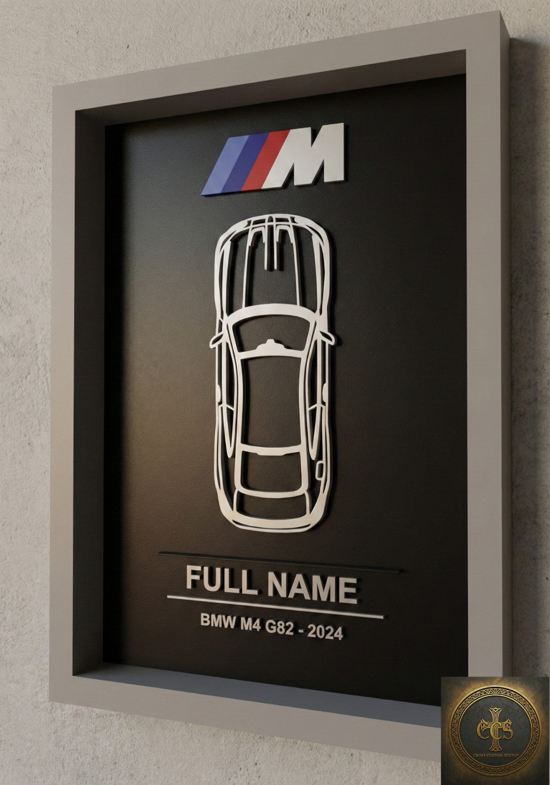 Personalized BMW M4 Wall Art | Custom Car Frame | M-Sport Car Enthusiast Gift