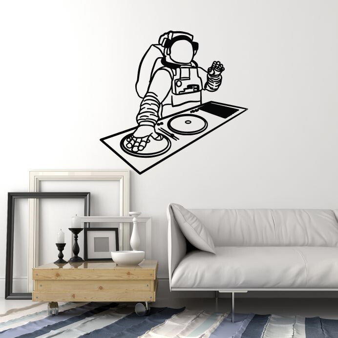 Vinyl Wall Decal Astronaut DJ Musical Music Teen Room Interior Stickers (ig5783)
