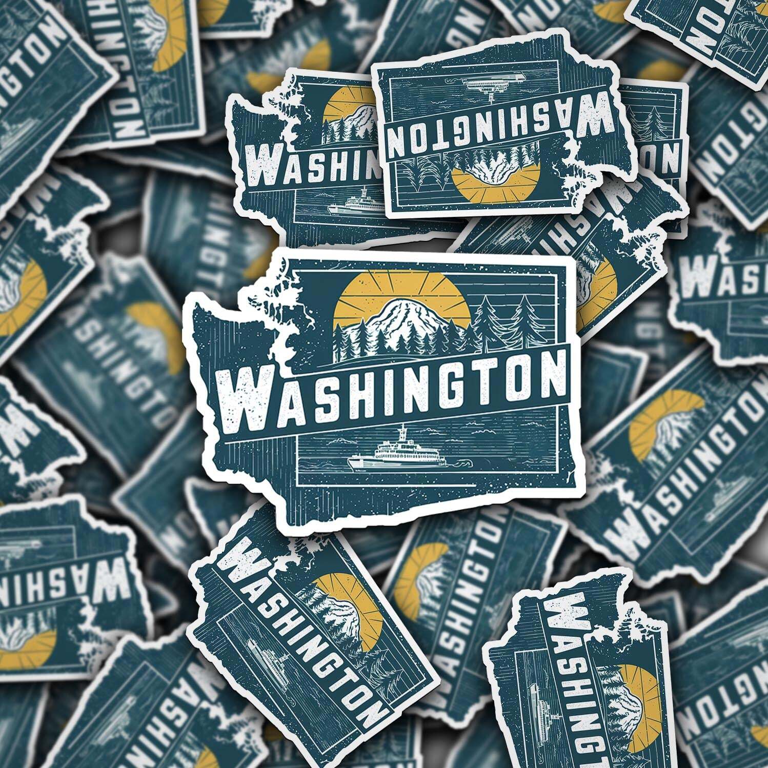 Retro Vinyl State Sticker – Washington