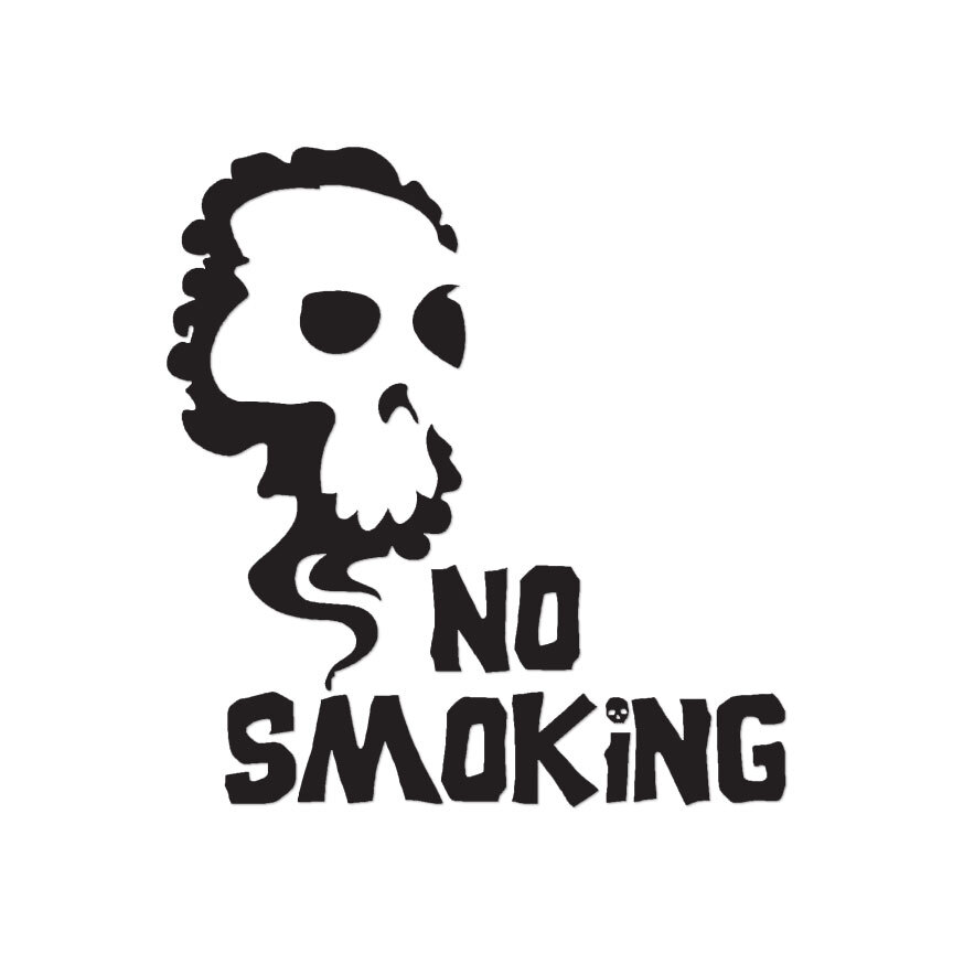 No Smoking Skull – Vinyl Decal Sticker – Multiple Color & Sizes – ebn933