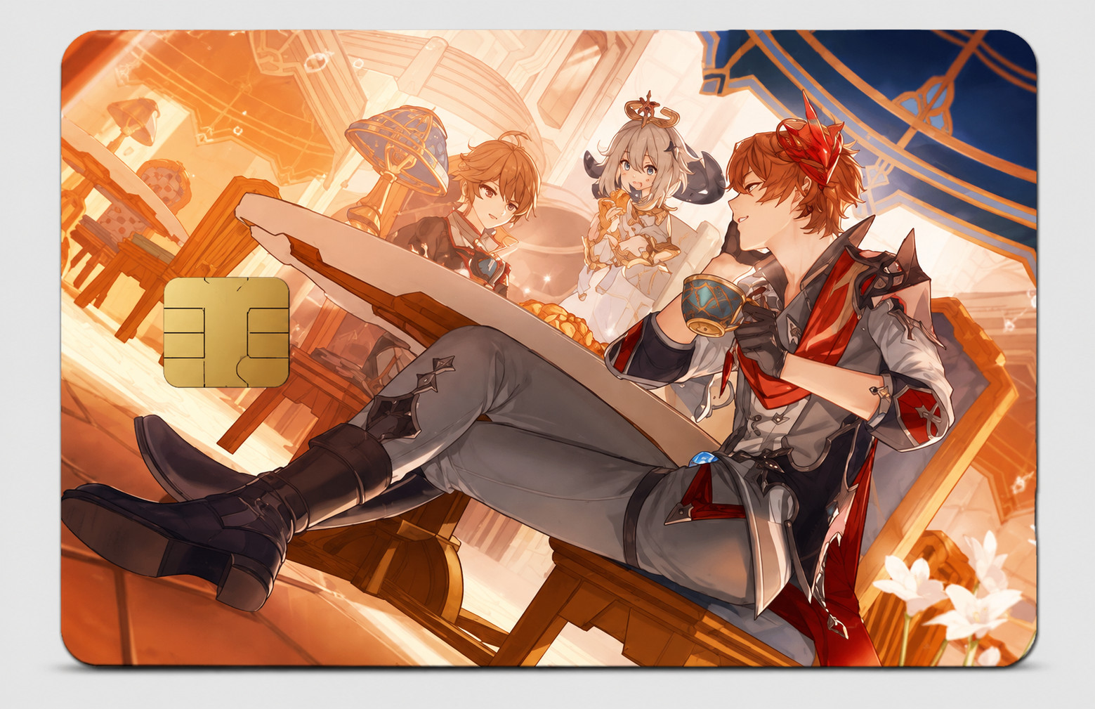Cozy Tea Gathering Genshin Impact Childe Debit Card Credit Card Skin Sticker