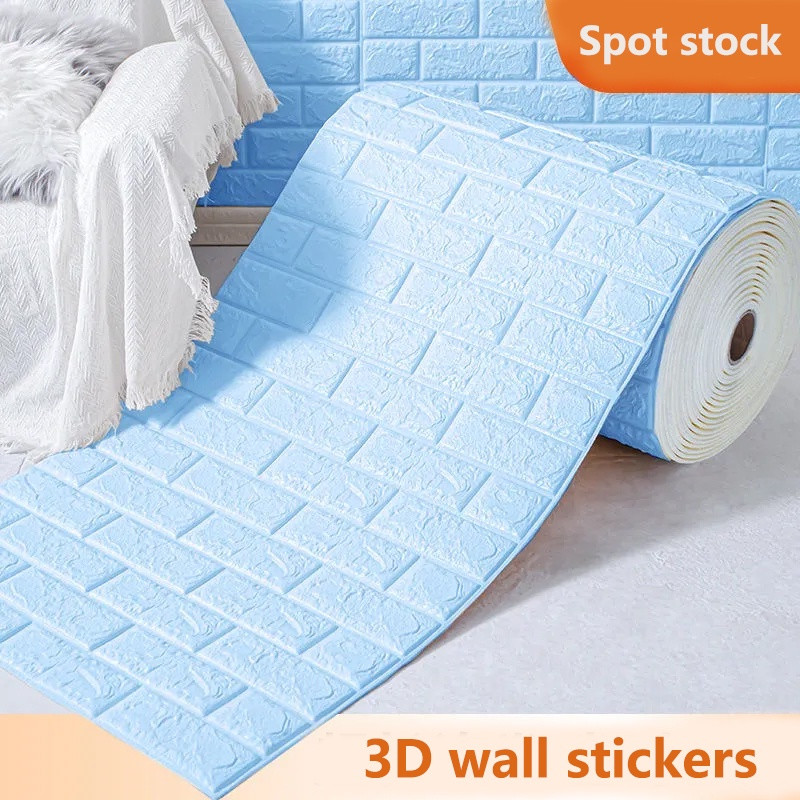 70Cm*10M 3D Brick Pattern Wall Sticker Self-Adhesive Panel Waterproof