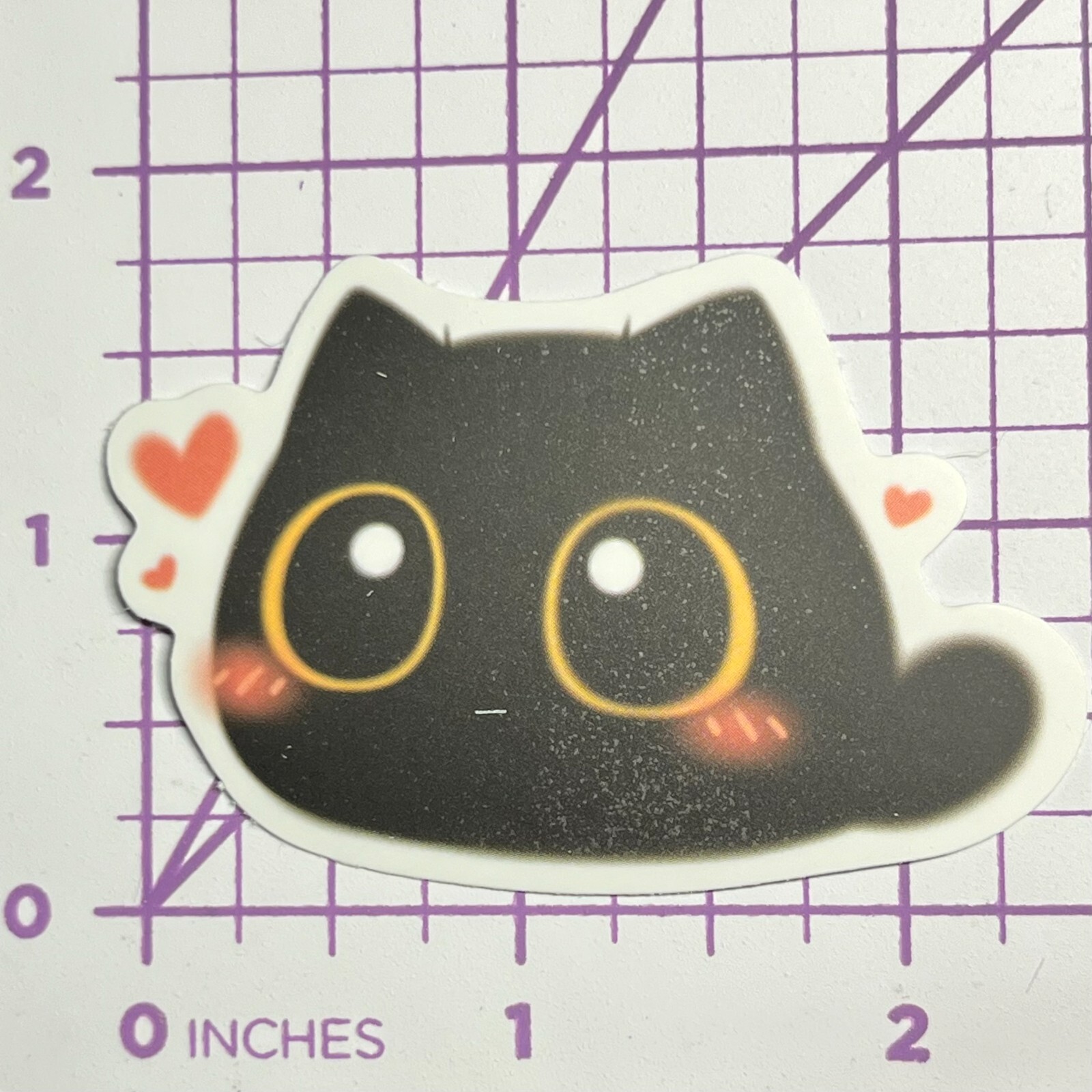 Blushing LOVE Emo Black Cat – Mystery Black Cat Vinyl Decal Sticker Bomb Topper