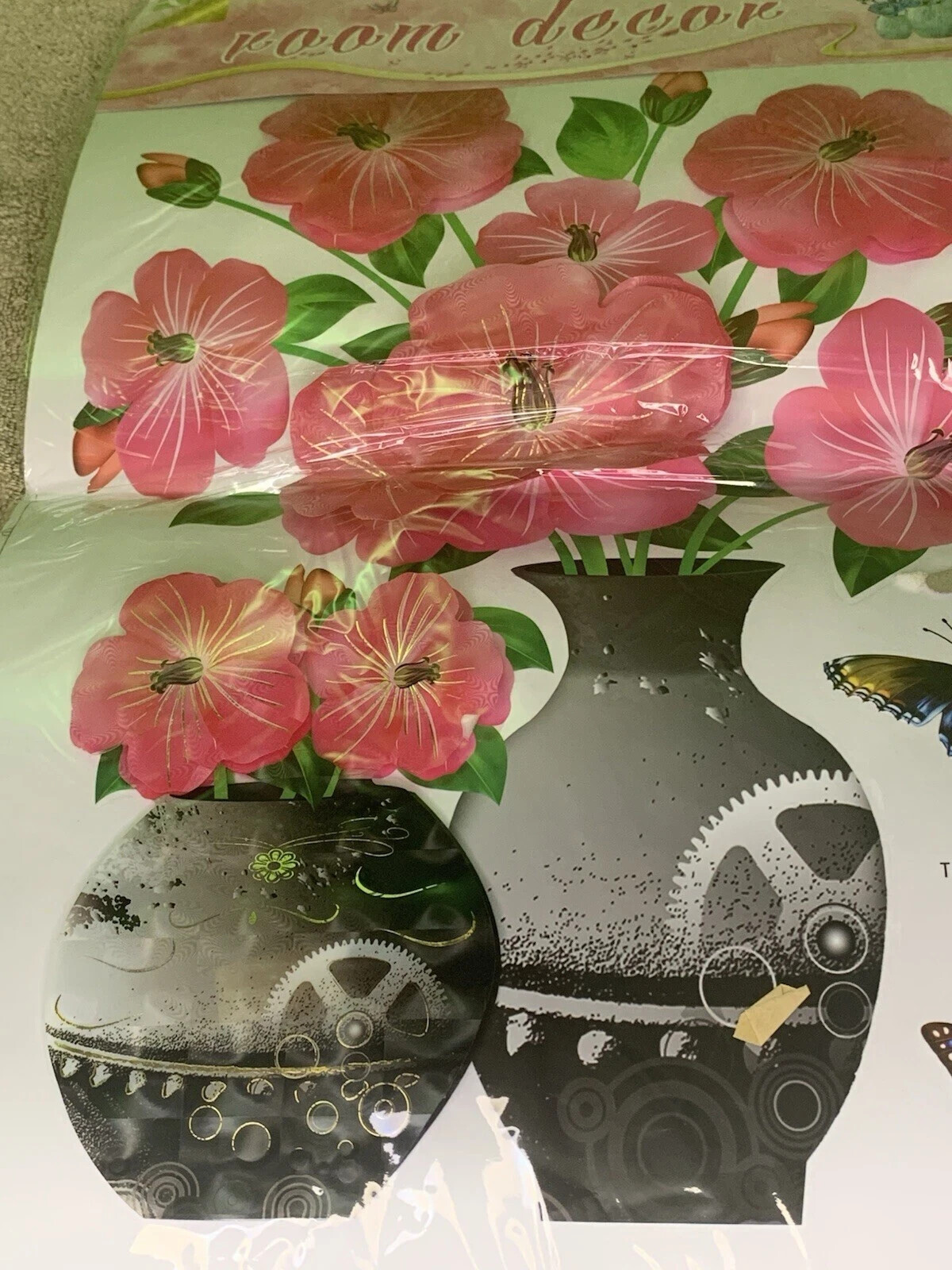 3D Flower PVC Sticker Self Adhesive Mural Home Room Furniture Wall Decal Picture
