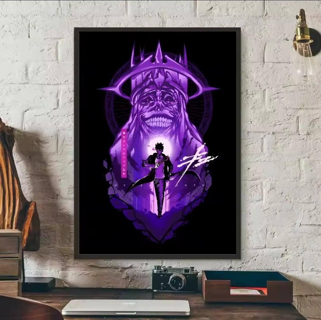 Solo Leveling Poster Wall Art Sun Jinwoo Canvas Cotton Unframed