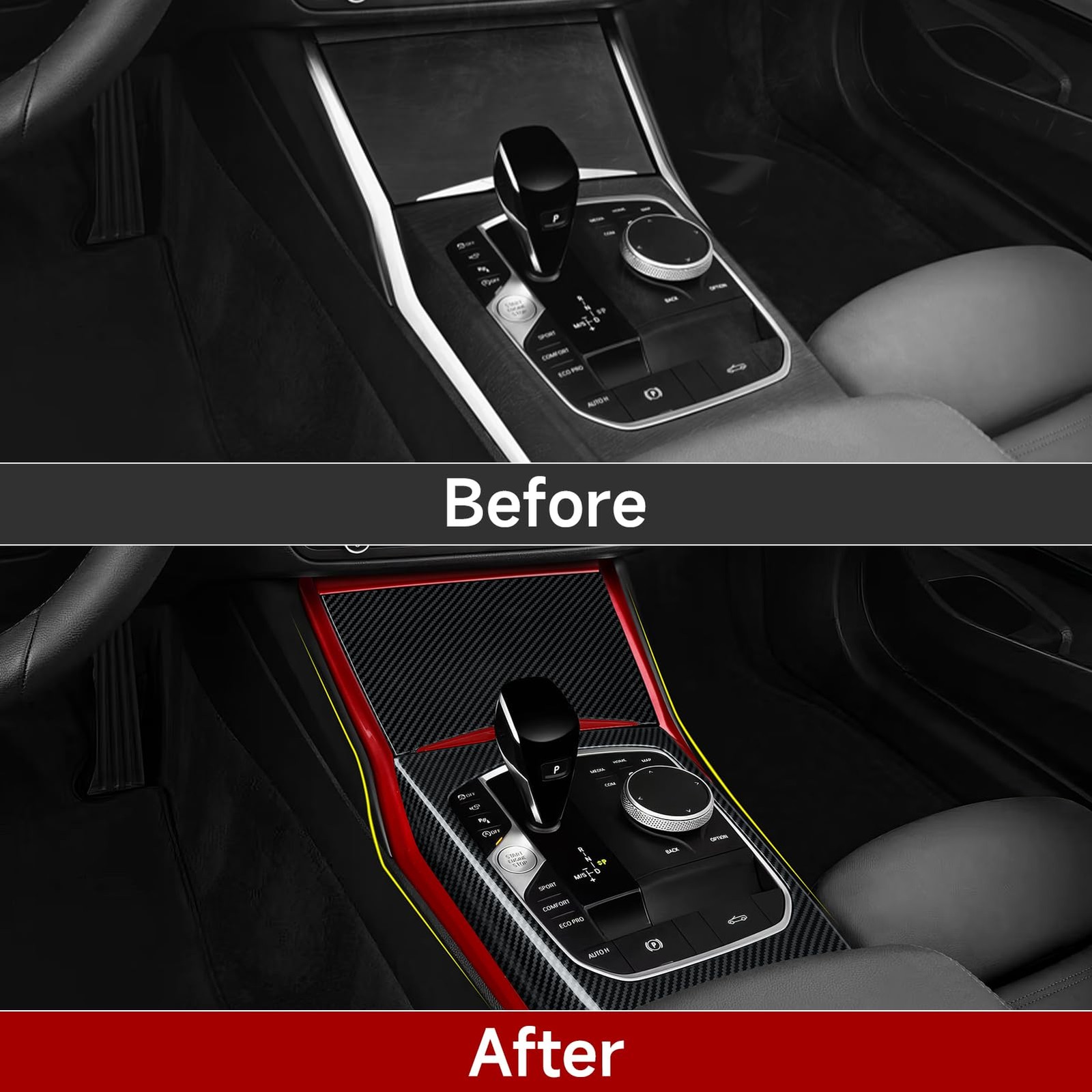 Car Trim Gear Shift Cover Panel ABS Decal Sticker for BMW 3 Series G20 G21 M3