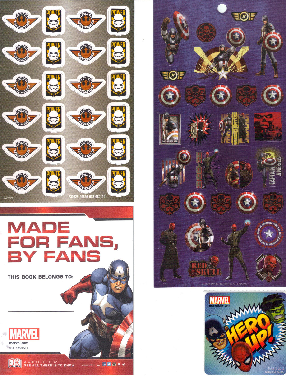 Stickers Captain America Red Skull & Star Wars Join The Resistance – Lug Brasil