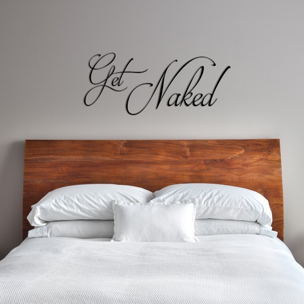 Get Naked 10" Indoor Matte Black Vinyl Decal Wall Mirror Door Any Flat Surface
