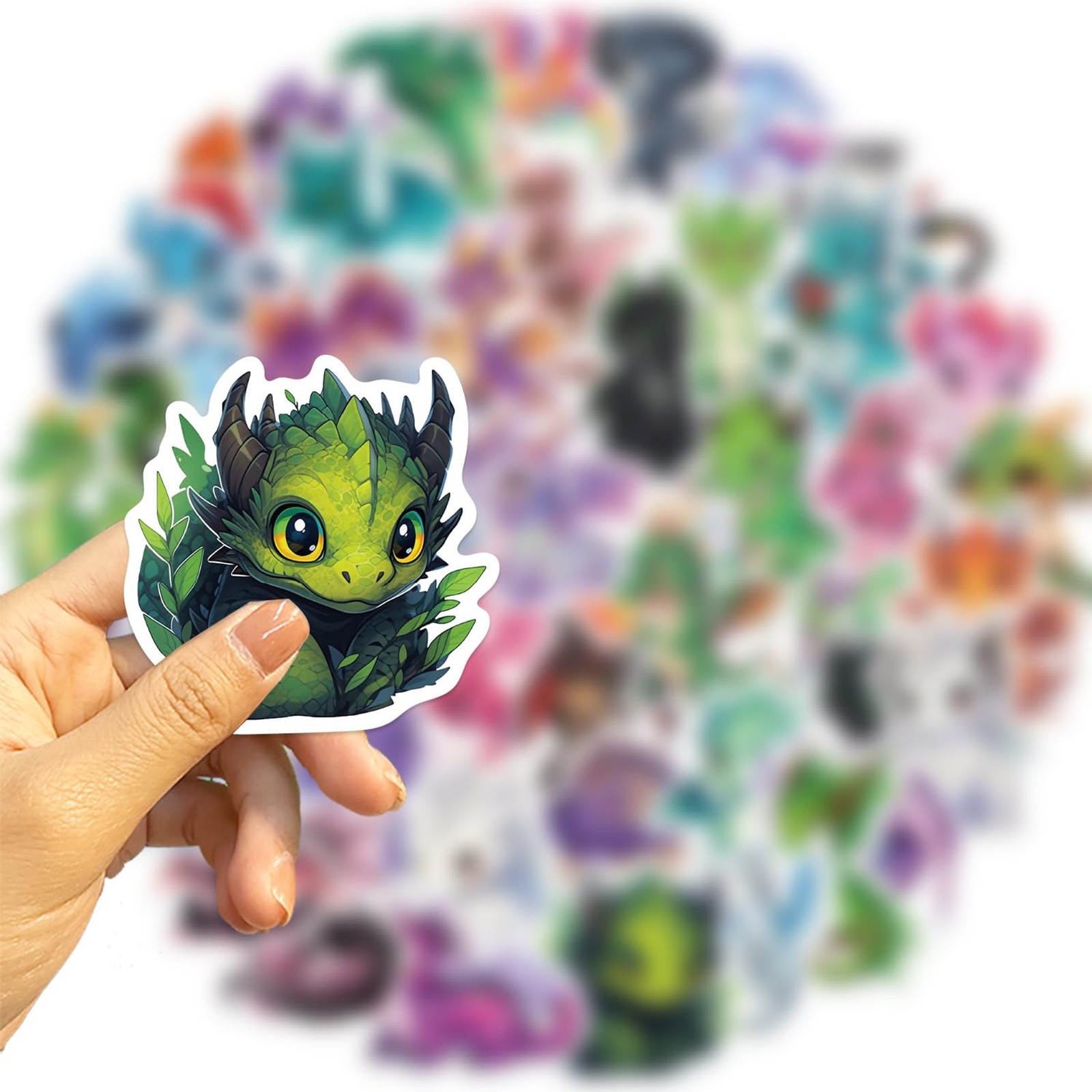 50Pcs Dragon Sticker, Cute Stickers for Kids Teens Adults, Vinyl Cartoon Animals