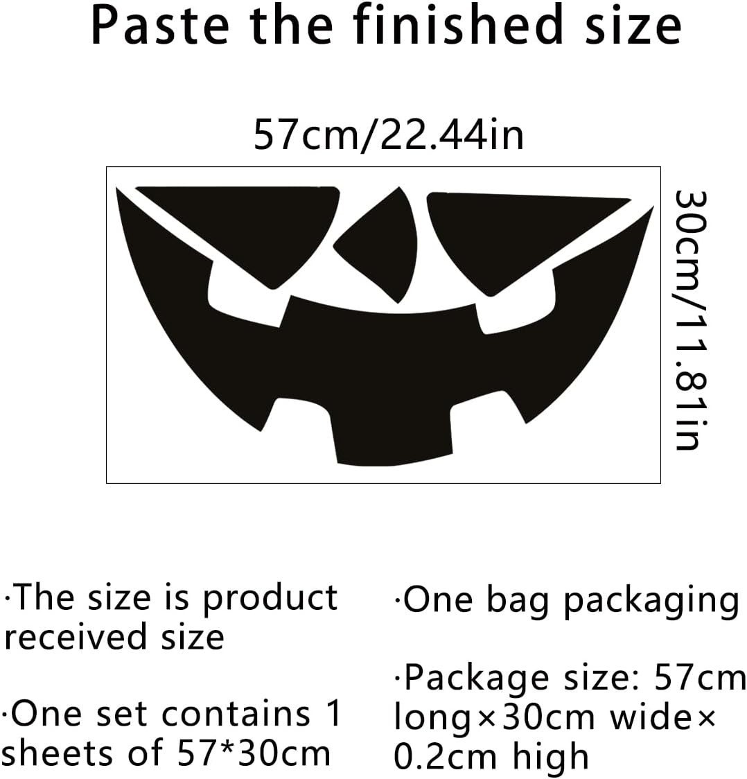 Halloween Face Door Decal Removable Window Sticker Indoor Outdoor Party Decor